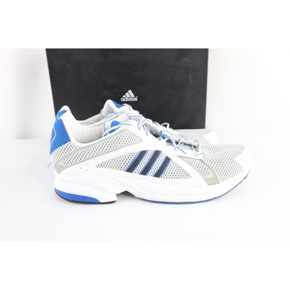 NOS Vintage Adidas Rotterdam Q.S Gym Jogging Running Shoes White Blue Mens 12 main image 5